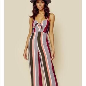 Flynn Skye Multicolored Striped Tie Front Joelle Jumpsuit size XS NEW NWT $185